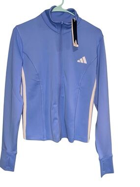 adidas Light Blue Full-Zip Utility Jacket with White Panels